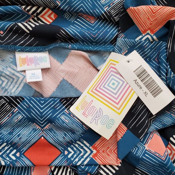 NWT LuLaRoe Azure Blue Midi Skirt - Picture 5 of 6